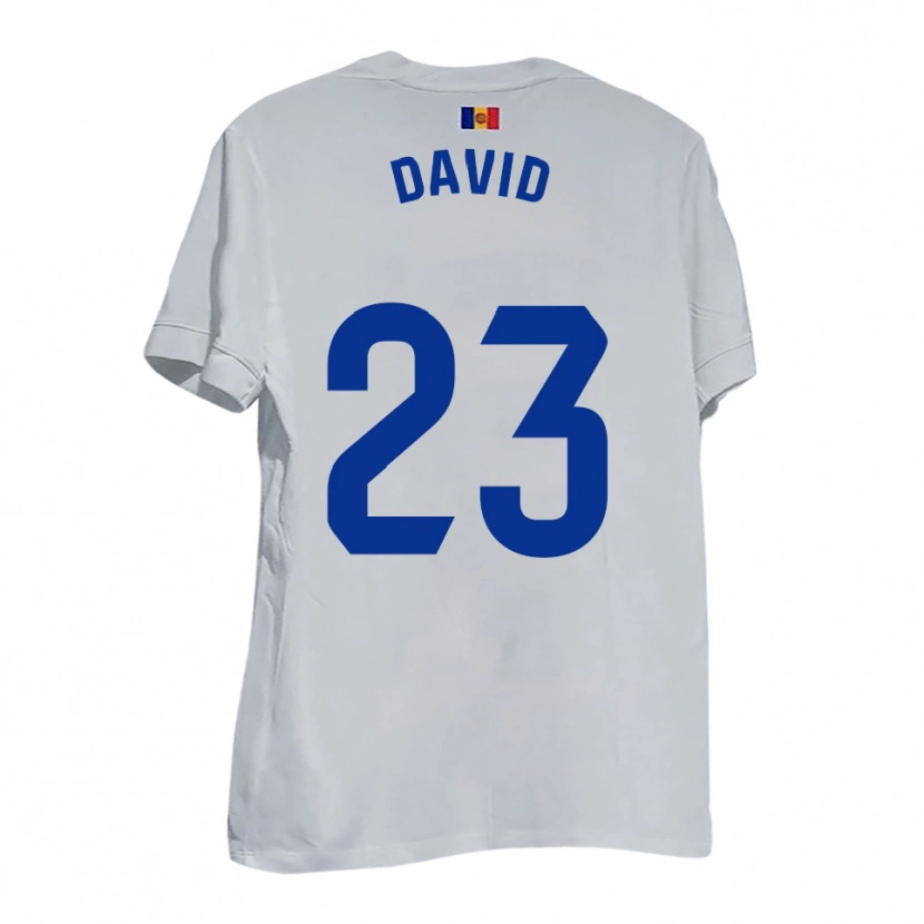 Danxen Mænd David De La Fuente #23 Hvid Blå Gul Udebane Spillertrøjer 2025/26 Trøje T-Shirt
