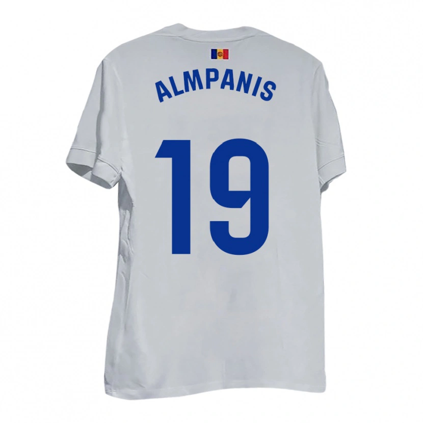 Danxen Mænd Christos Almpanis #19 Hvid Blå Gul Udebane Spillertrøjer 2025/26 Trøje T-Shirt