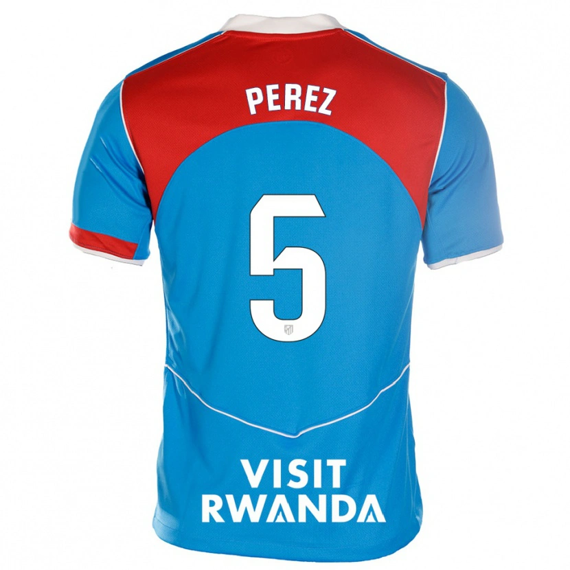 Danxen Mænd Xènia Pérez #5 Blå Hvid Tredje Sæt Spillertrøjer 2025/26 Trøje T-Shirt