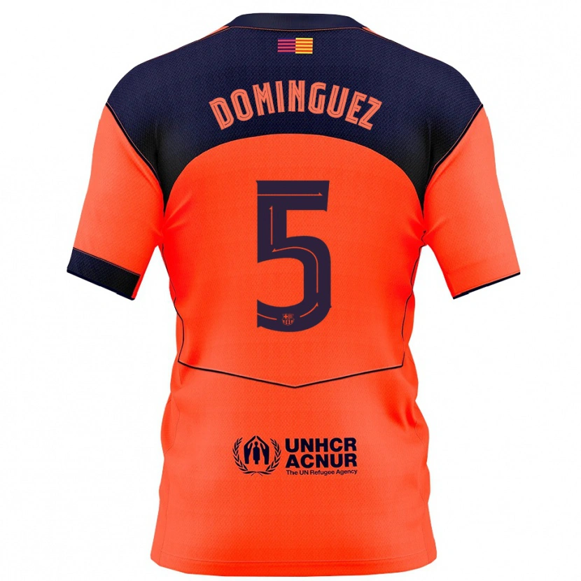 Danxen Mænd Sergi Dominguez #5 Orange Navy Tredje Sæt Spillertrøjer 2025/26 Trøje T-Shirt