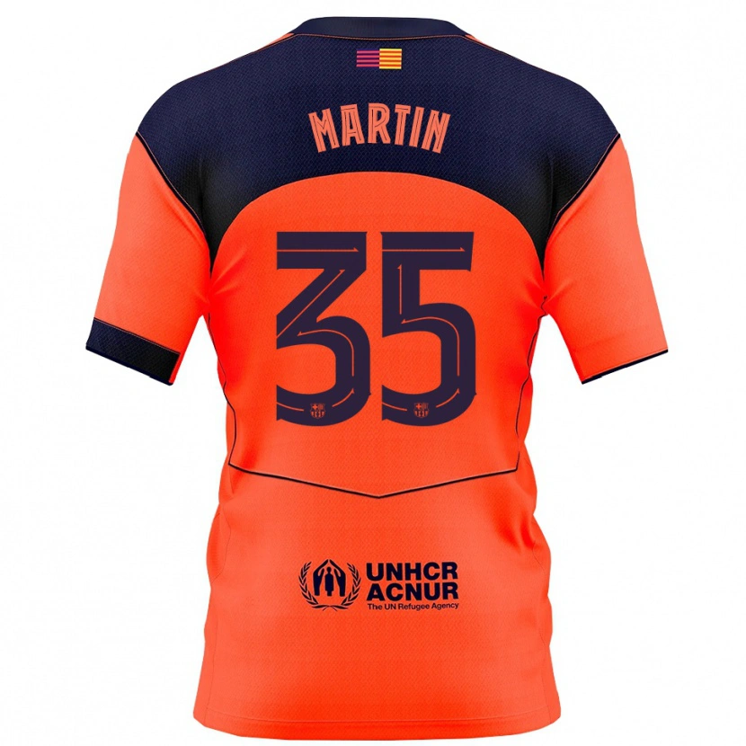 Danxen Mænd Gerard Martín #35 Orange Navy Tredje Sæt Spillertrøjer 2025/26 Trøje T-Shirt