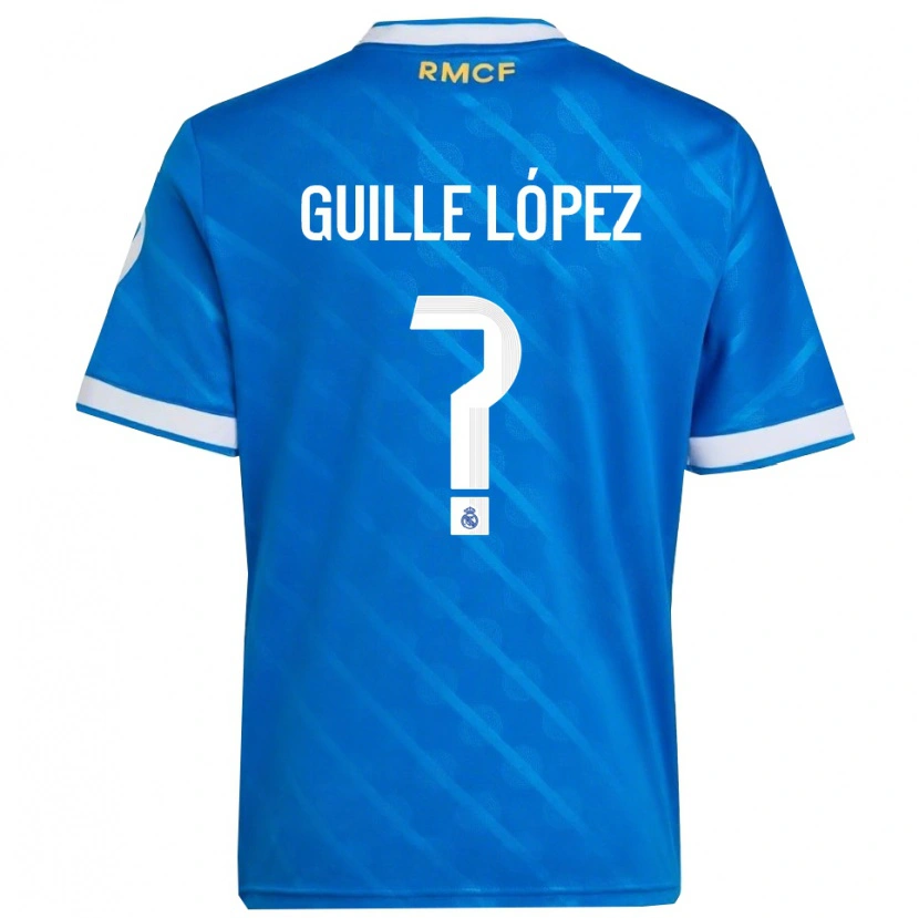 Danxen Mænd Guille López #0 Blå Hvid Tredje Sæt Spillertrøjer 2025/26 Trøje T-Shirt