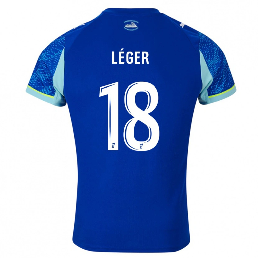 Danxen Mænd Marie-Charlotte Léger #18 Himmelblå Hvid Tredje Sæt Spillertrøjer 2025/26 Trøje T-Shirt