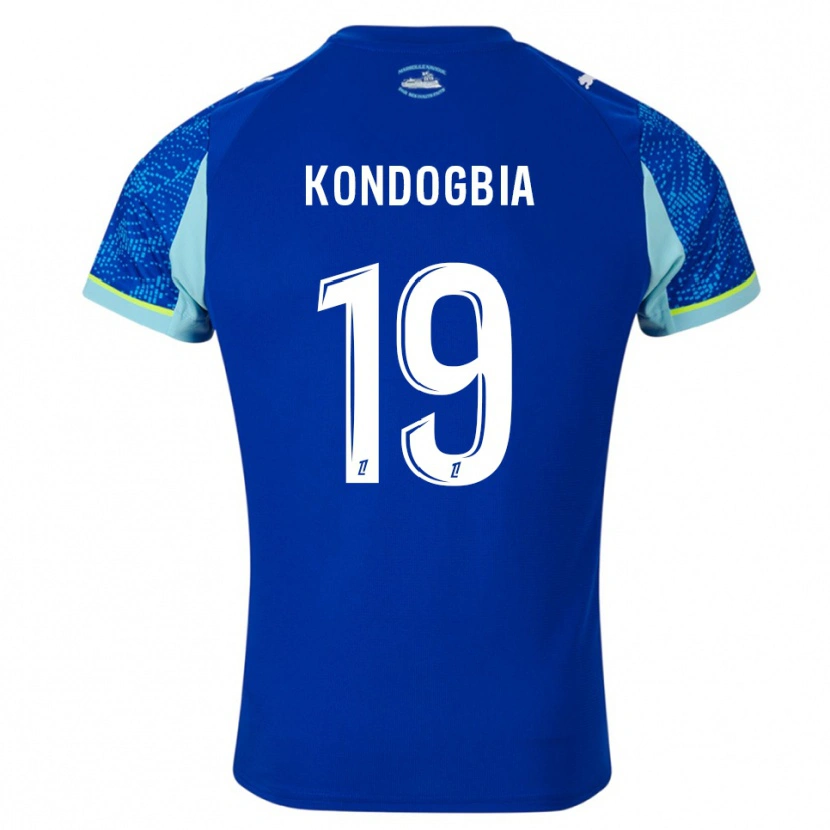 Danxen Mænd Geoffrey Kondogbia #19 Himmelblå Hvid Tredje Sæt Spillertrøjer 2025/26 Trøje T-Shirt