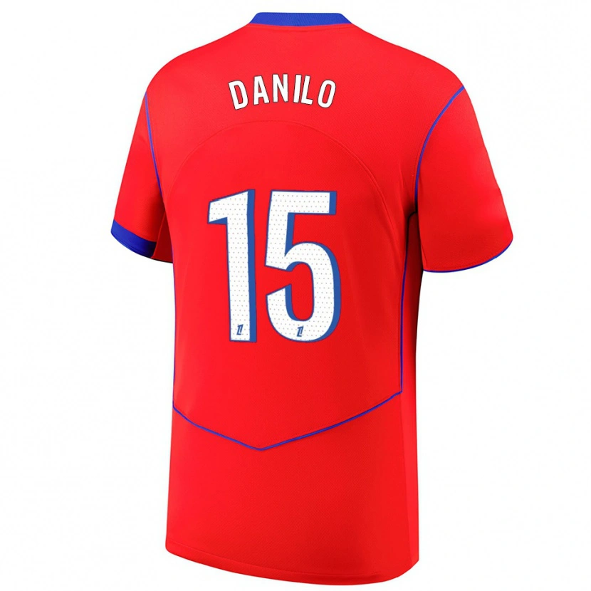 Danxen Mænd Danilo Pereira #15 Rød Blå Hvid Tredje Sæt Spillertrøjer 2025/26 Trøje T-Shirt
