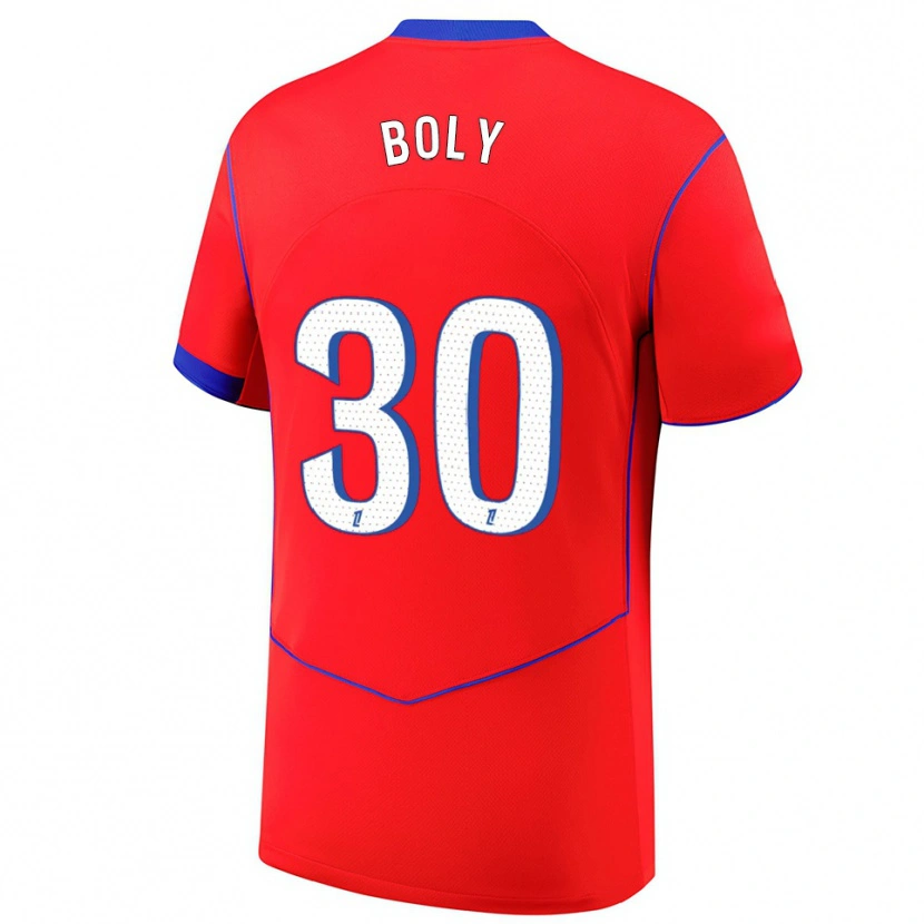Danxen Mænd David Boly #30 Rød Blå Hvid Tredje Sæt Spillertrøjer 2025/26 Trøje T-Shirt
