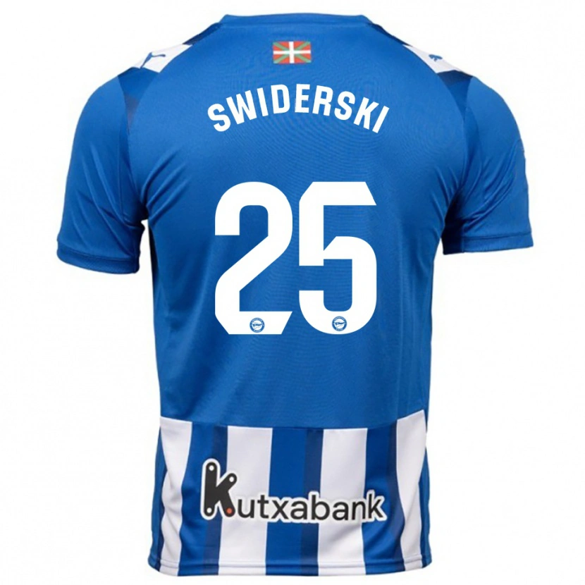 Danxen Kvinder Grégoire Swiderski #25 Blå Hvid Hjemmebane Spillertrøjer 2025/26 Trøje T-Shirt