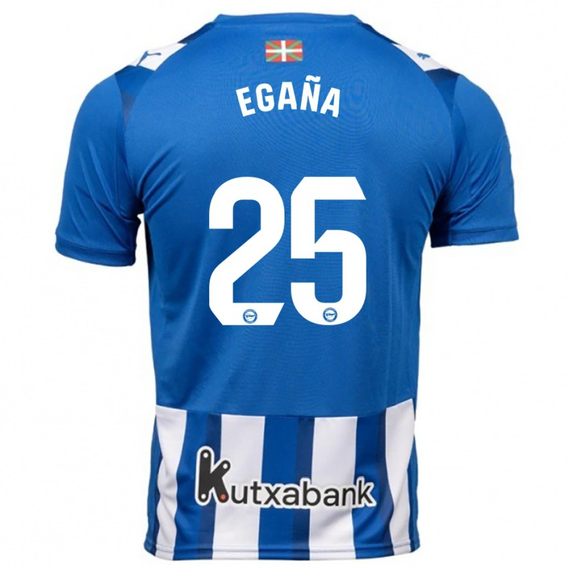 Danxen Kvinder Eider Egaña #25 Blå Hvid Hjemmebane Spillertrøjer 2025/26 Trøje T-Shirt
