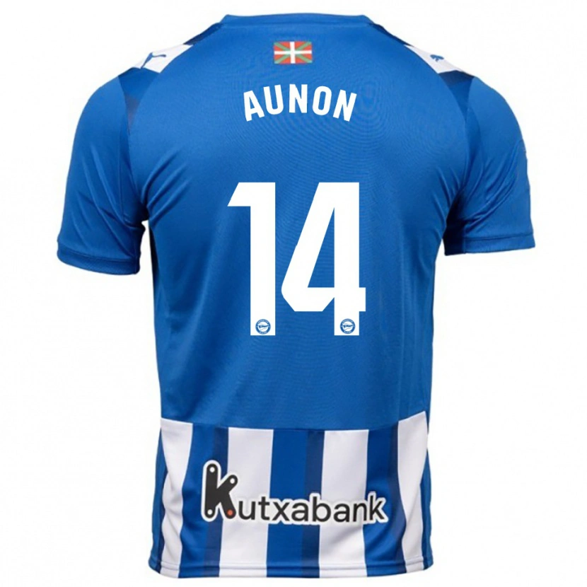 Danxen Kvinder Cristina Auñón #14 Blå Hvid Hjemmebane Spillertrøjer 2025/26 Trøje T-Shirt