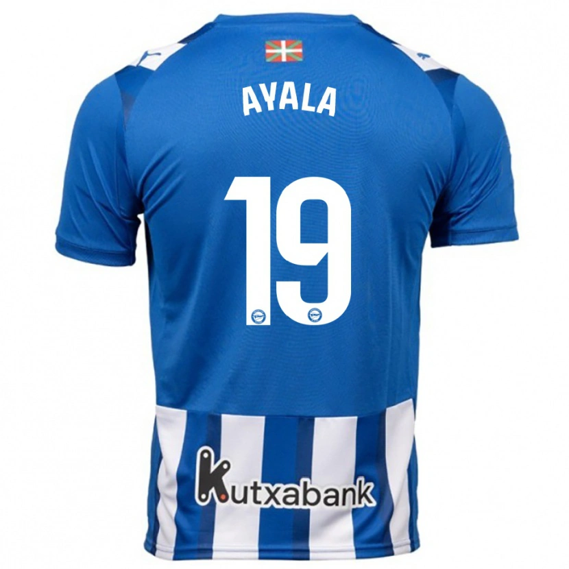 Danxen Kvinder Axel Ayala #19 Blå Hvid Hjemmebane Spillertrøjer 2025/26 Trøje T-Shirt
