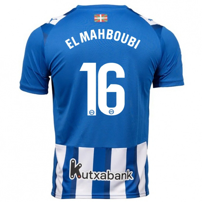 Danxen Kvinder Sami El Mahboubi #16 Blå Hvid Hjemmebane Spillertrøjer 2025/26 Trøje T-Shirt