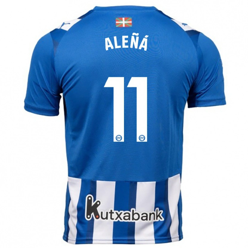 Danxen Kvinder Carles Aleñá #11 Blå Hvid Hjemmebane Spillertrøjer 2025/26 Trøje T-Shirt
