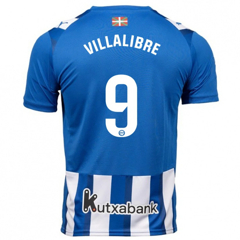 Danxen Kvinder Asier Villalibre #9 Blå Hvid Hjemmebane Spillertrøjer 2025/26 Trøje T-Shirt