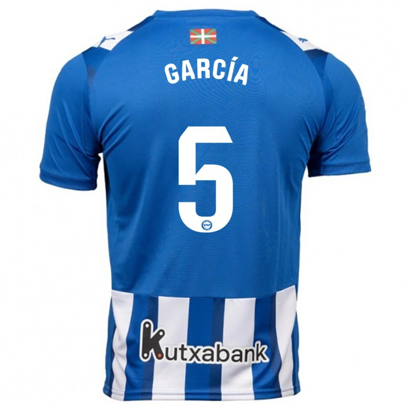 Danxen Kvinder Álvaro García #5 Blå Hvid Hjemmebane Spillertrøjer 2025/26 Trøje T-Shirt