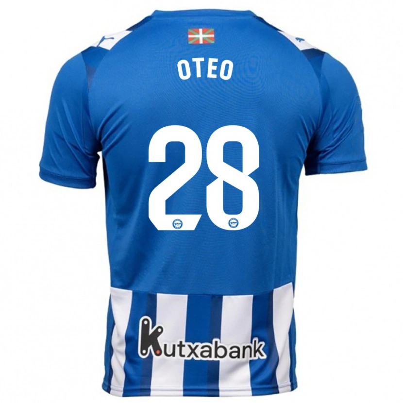 Danxen Kvinder Iñigo Oteo #28 Blå Hvid Hjemmebane Spillertrøjer 2025/26 Trøje T-Shirt