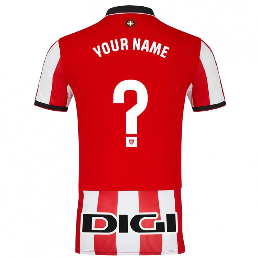 Danxen Kvinder Dit Navn #0 Rød Hvid Hjemmebane Spillertrøjer 2025/26 Trøje T-Shirt