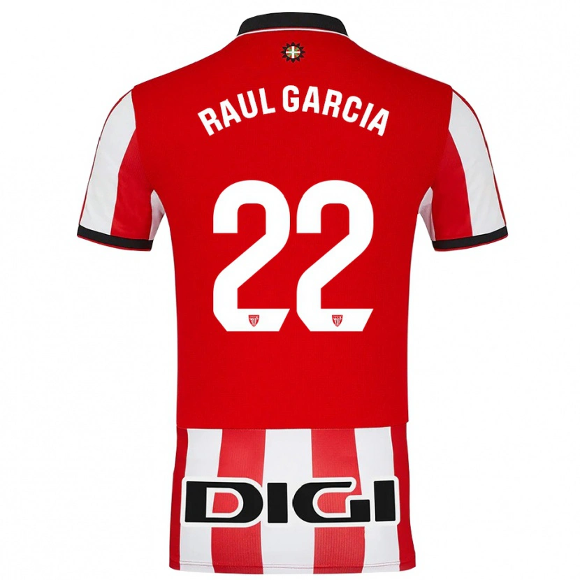 Danxen Kvinder Raul Garcia #22 Rød Hvid Hjemmebane Spillertrøjer 2025/26 Trøje T-Shirt