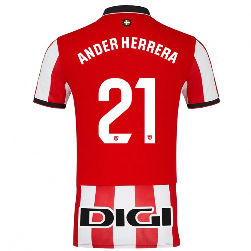 Danxen Kvinder Ander Herrera #21 Rød Hvid Hjemmebane Spillertrøjer 2025/26 Trøje T-Shirt