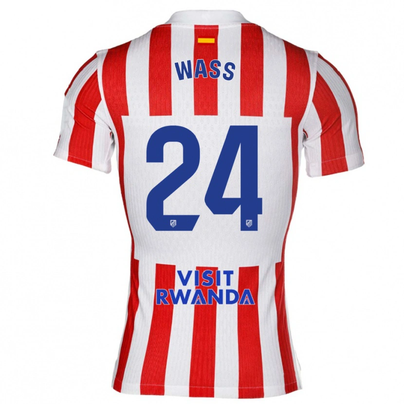 Danxen Kvinder Daniel Wass #24 Rød Hvid Hjemmebane Spillertrøjer 2025/26 Trøje T-Shirt