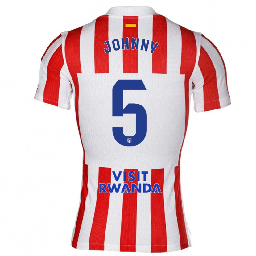 Danxen Kvinder Johnny Cardoso #5 Rød Hvid Hjemmebane Spillertrøjer 2025/26 Trøje T-Shirt