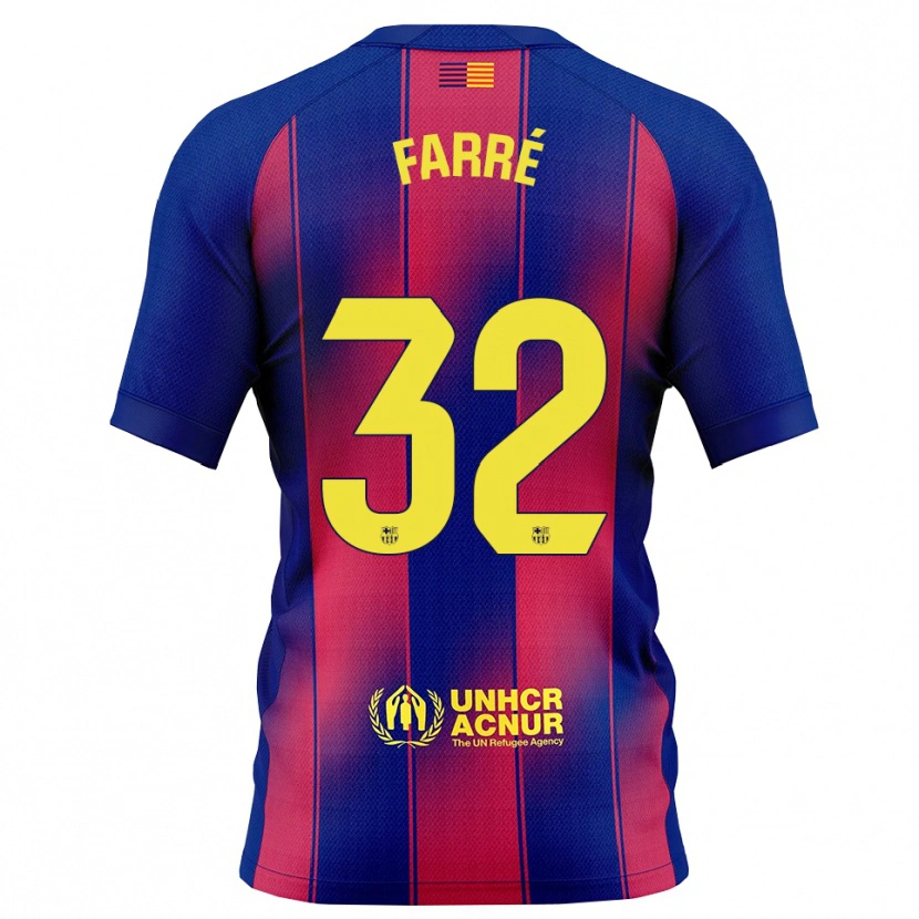 Danxen Kvinder Landry Farré #32 Blå Rød Hjemmebane Spillertrøjer 2025/26 Trøje T-Shirt