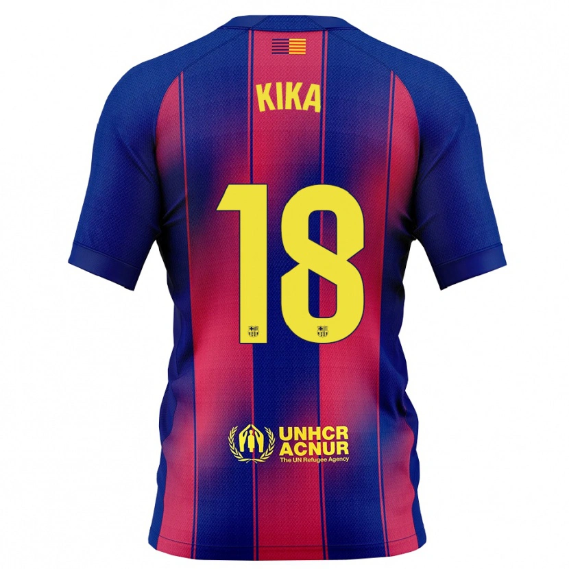 Danxen Kvinder Kika Nazareth #18 Blå Rød Hjemmebane Spillertrøjer 2025/26 Trøje T-Shirt