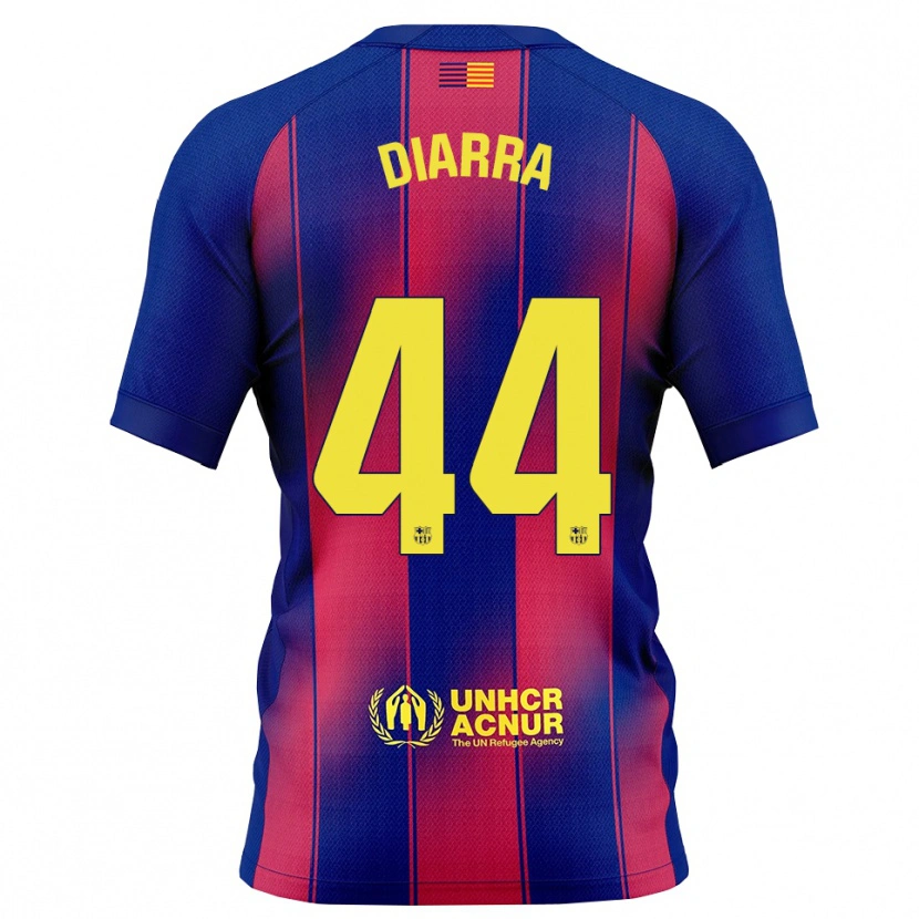 Danxen Kvinder Ibrahim Diarra #44 Blå Rød Hjemmebane Spillertrøjer 2025/26 Trøje T-Shirt
