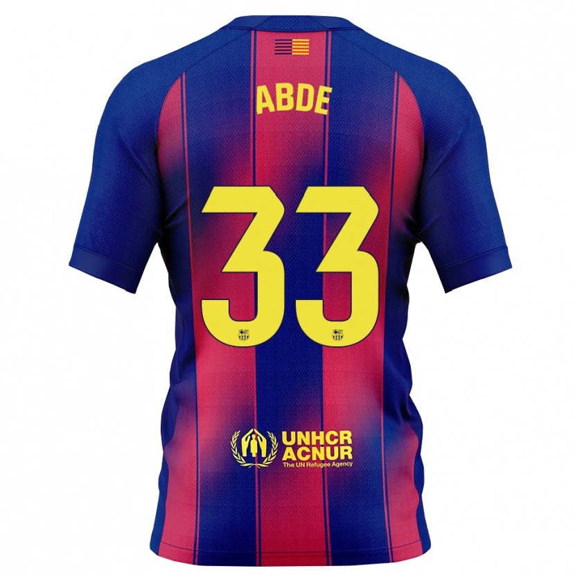 Danxen Kvinder Ez Abde #33 Blå Rød Hjemmebane Spillertrøjer 2025/26 Trøje T-Shirt