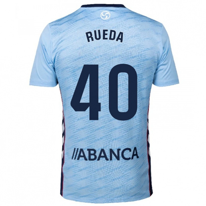 Danxen Kvinder Javi Rueda #40 Himmelblå Rød Hjemmebane Spillertrøjer 2025/26 Trøje T-Shirt