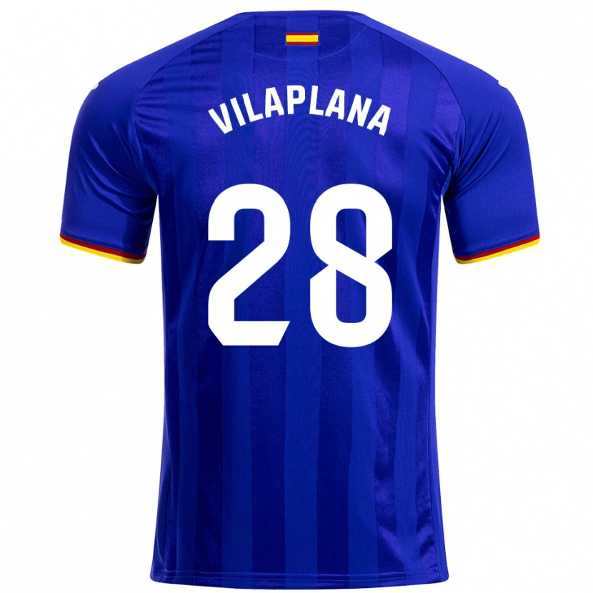 Danxen Kvinder Marc Vilaplana #28 Blå Rød Gul Hjemmebane Spillertrøjer 2025/26 Trøje T-Shirt