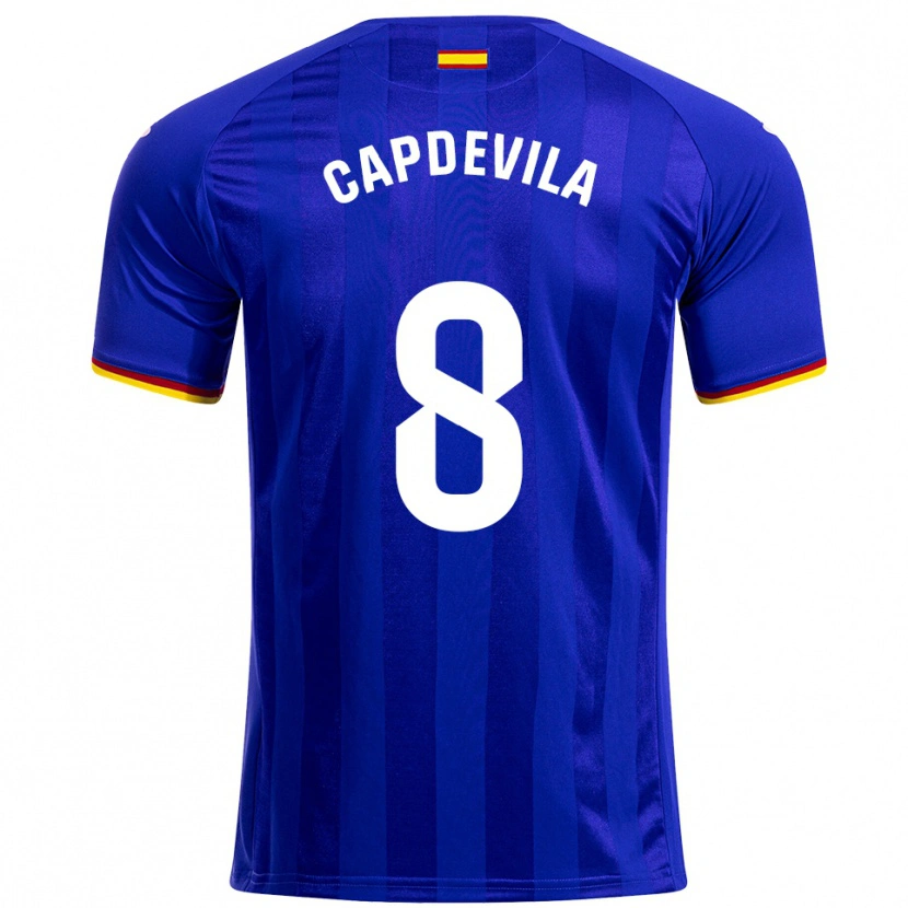 Danxen Kvinder Adrià Capdevila #8 Blå Rød Gul Hjemmebane Spillertrøjer 2025/26 Trøje T-Shirt