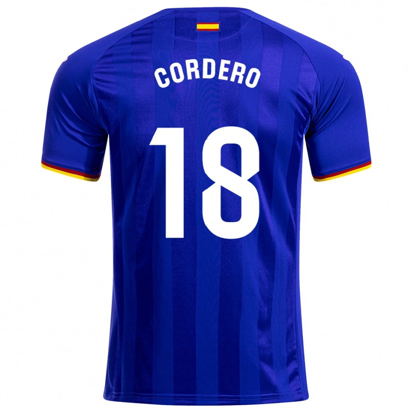 Danxen Kvinder Alberto Cordero #18 Blå Rød Gul Hjemmebane Spillertrøjer 2025/26 Trøje T-Shirt