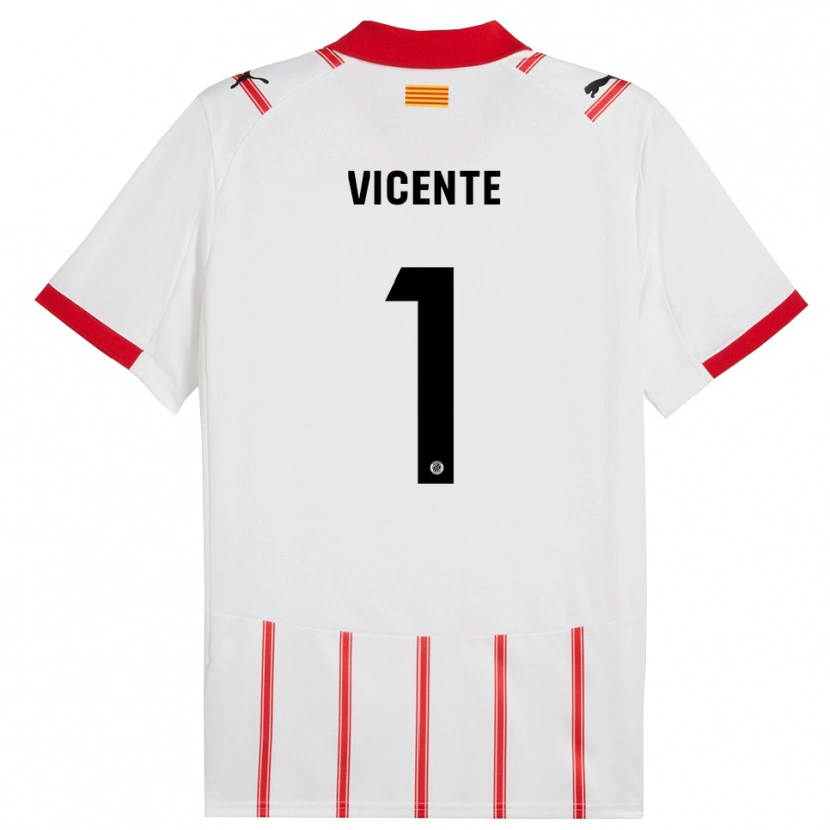 Danxen Kvinder Diego Vicente #1 Hvid Rød Hjemmebane Spillertrøjer 2025/26 Trøje T-Shirt