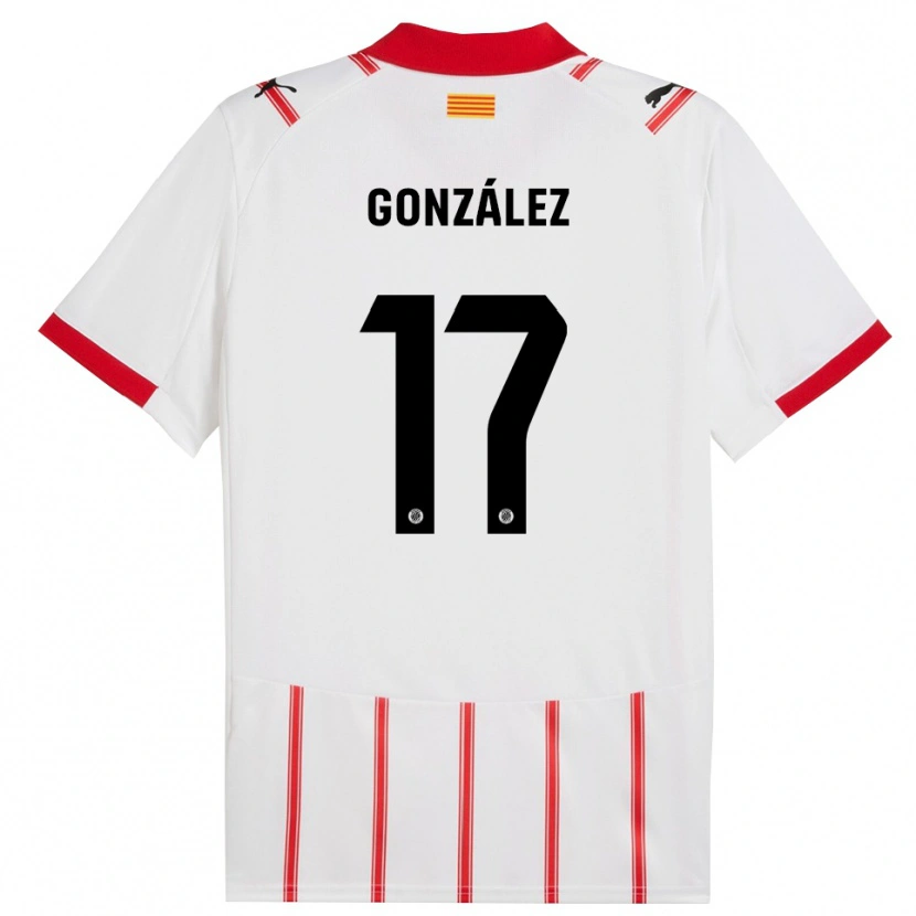 Danxen Kvinder Mario González #17 Hvid Rød Hjemmebane Spillertrøjer 2025/26 Trøje T-Shirt