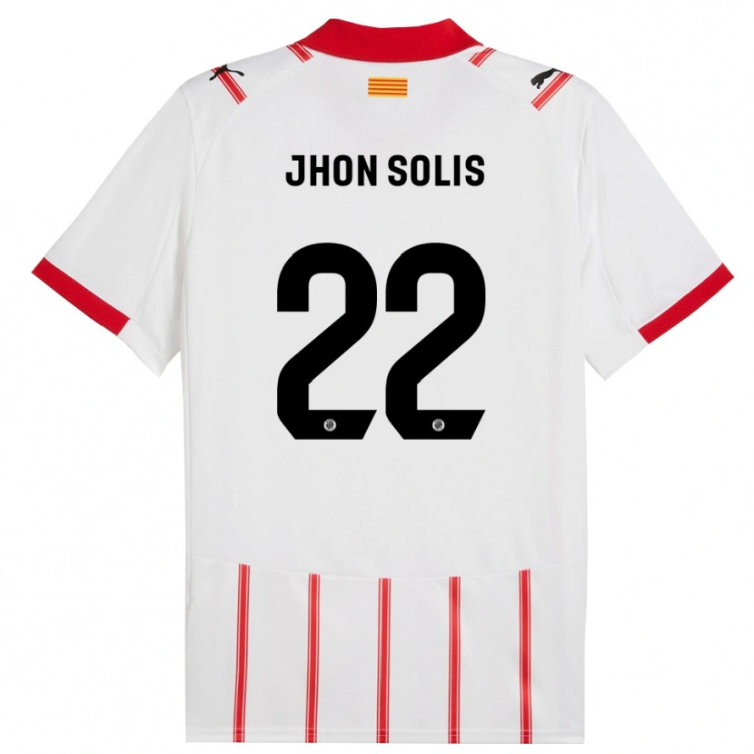 Danxen Kvinder Jhon Solís #22 Hvid Rød Hjemmebane Spillertrøjer 2025/26 Trøje T-Shirt