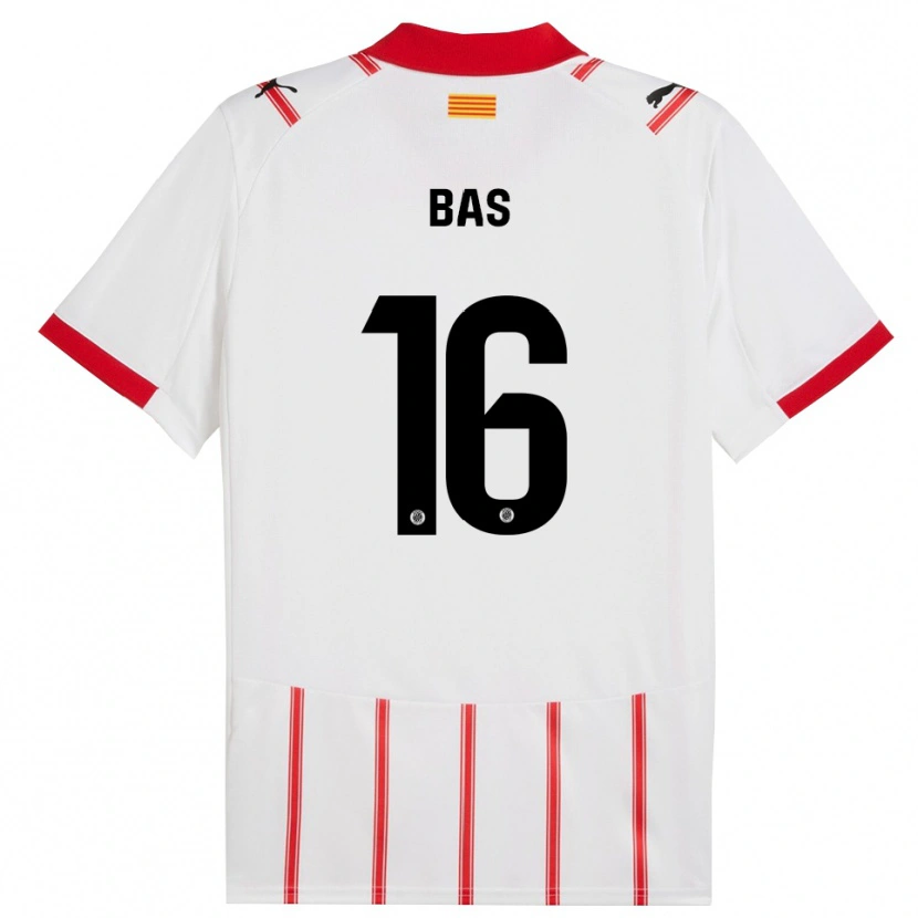 Danxen Kvinder Jordi Bas #16 Hvid Rød Hjemmebane Spillertrøjer 2025/26 Trøje T-Shirt