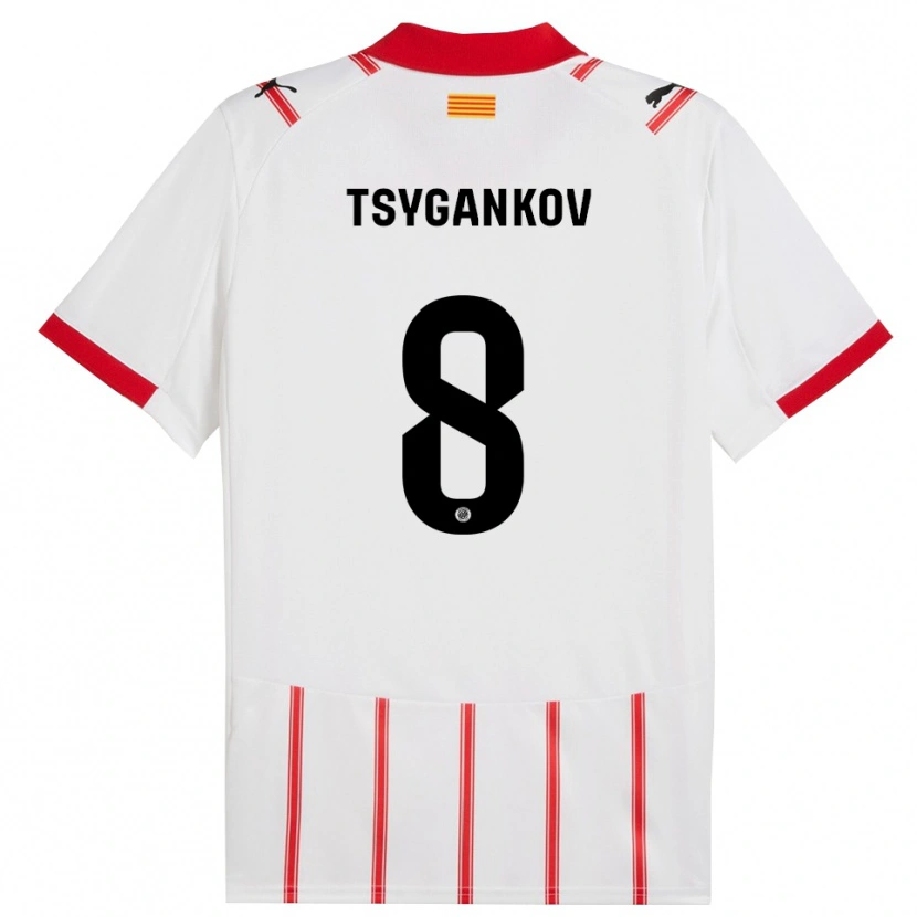 Danxen Kvinder Viktor Tsygankov #8 Hvid Rød Hjemmebane Spillertrøjer 2025/26 Trøje T-Shirt