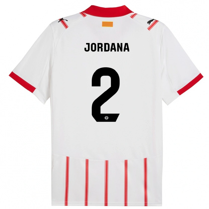 Danxen Kvinder Gibert Jordana #2 Hvid Rød Hjemmebane Spillertrøjer 2025/26 Trøje T-Shirt
