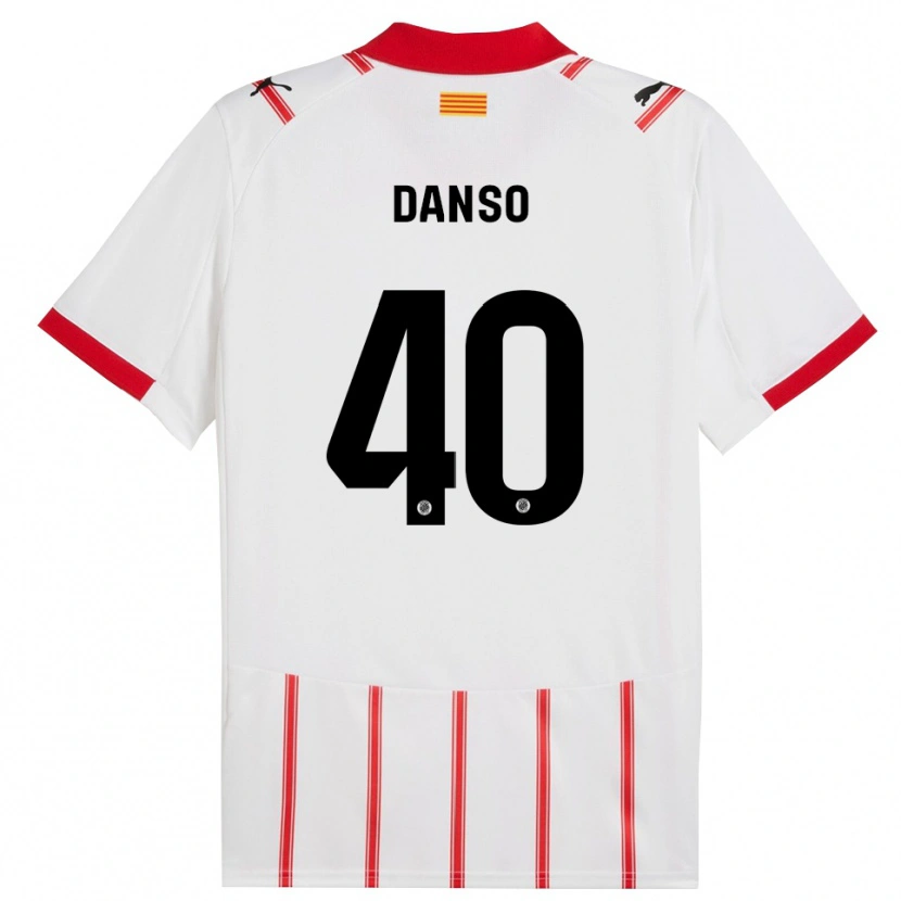 Danxen Kvinder Jordi Danso #40 Hvid Rød Hjemmebane Spillertrøjer 2025/26 Trøje T-Shirt