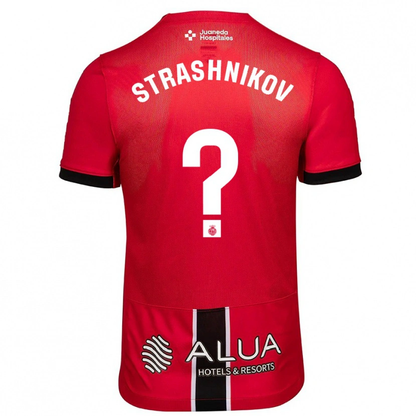 Danxen Kvinder Nikolay Strashnikov #0 Rød Sort Hjemmebane Spillertrøjer 2025/26 Trøje T-Shirt