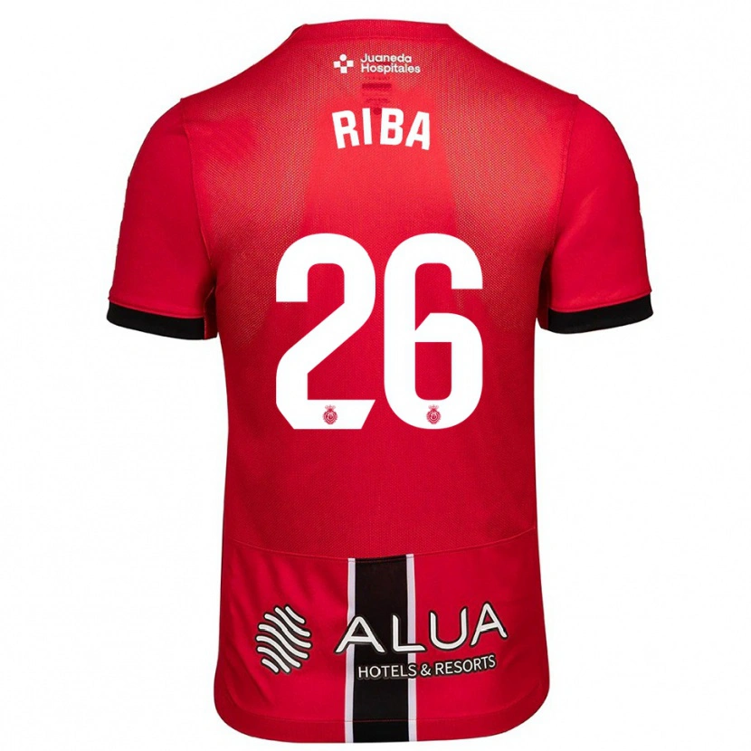 Danxen Kvinder Cesc Riba #26 Rød Sort Hjemmebane Spillertrøjer 2025/26 Trøje T-Shirt