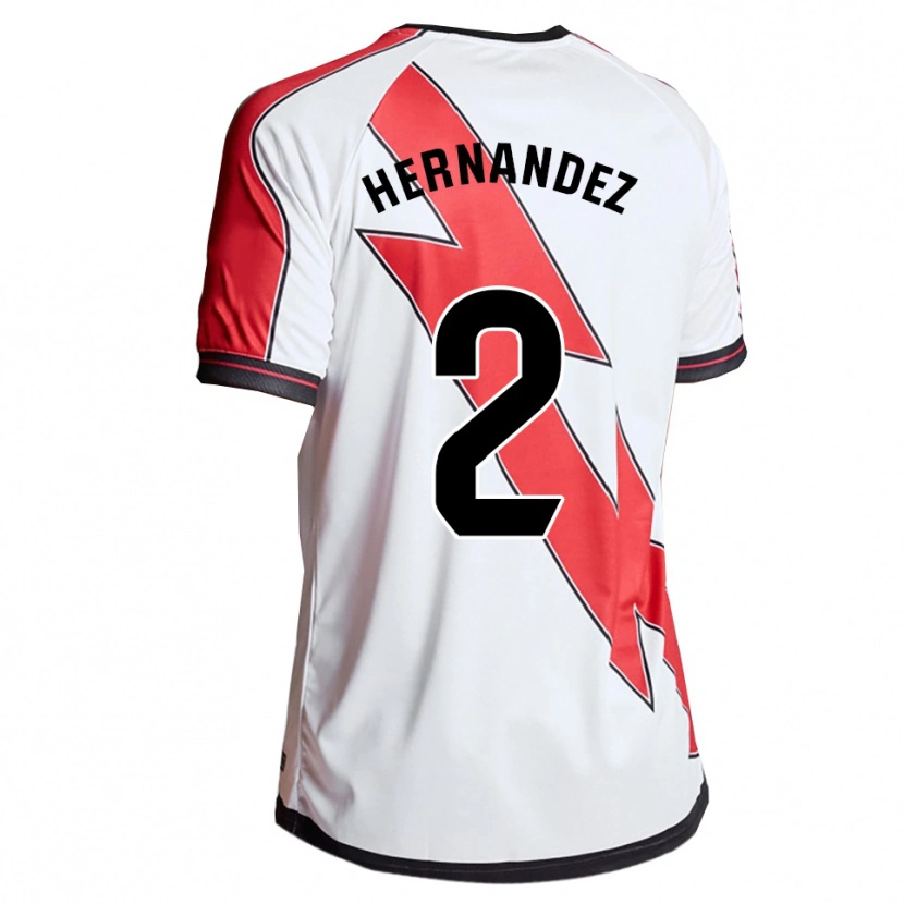 Danxen Kvinder Marco Hernández #2 Hvid Rød Hjemmebane Spillertrøjer 2025/26 Trøje T-Shirt