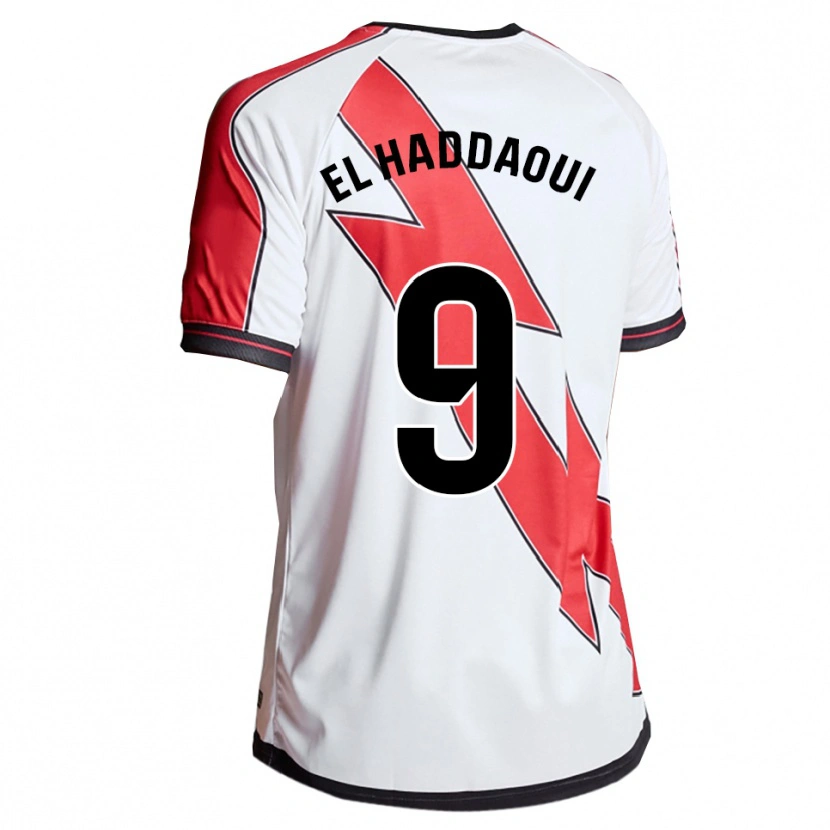 Danxen Kvinder Hamza El Haddaoui #9 Hvid Rød Hjemmebane Spillertrøjer 2025/26 Trøje T-Shirt