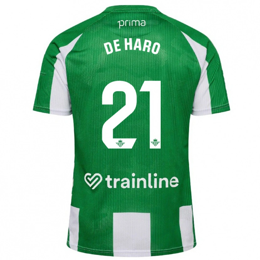 Danxen Kvinder Alberto De Haro #21 Grøn Hvid Hjemmebane Spillertrøjer 2025/26 Trøje T-Shirt