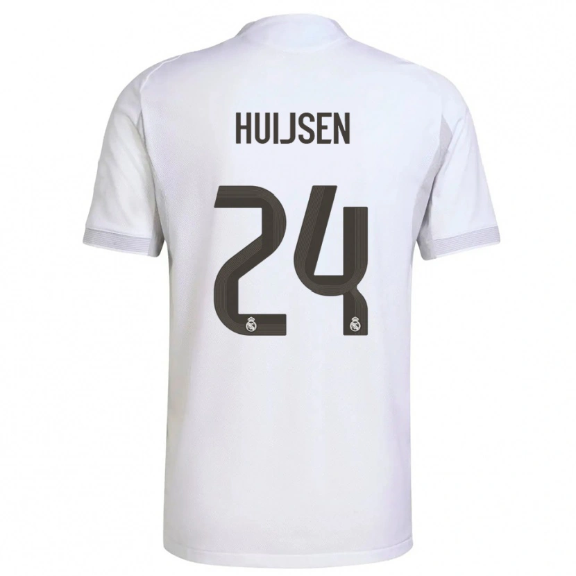 Danxen Kvinder Dean Huijsen #24 Hvid Gul Hjemmebane Spillertrøjer 2025/26 Trøje T-Shirt