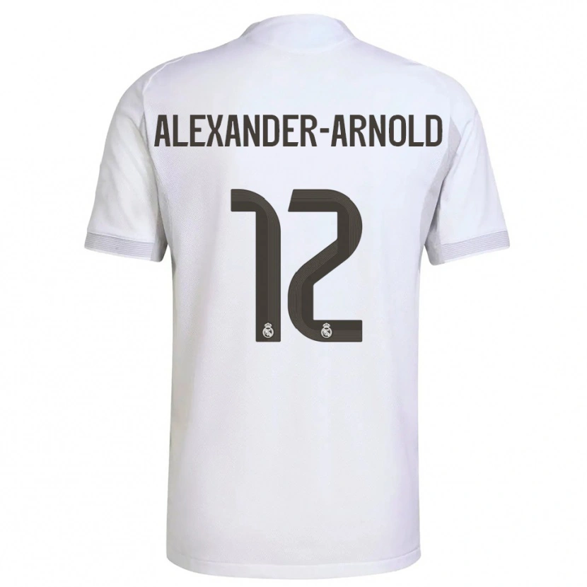 Danxen Kvinder Trent Alexander-Arnold #12 Hvid Gul Hjemmebane Spillertrøjer 2025/26 Trøje T-Shirt