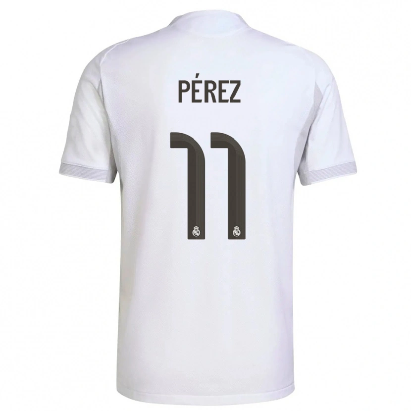 Danxen Kvinder Adrián Pérez #11 Hvid Gul Hjemmebane Spillertrøjer 2025/26 Trøje T-Shirt