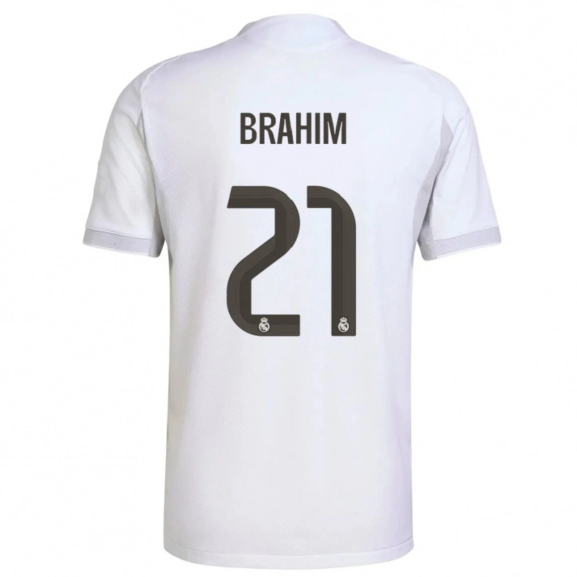 Danxen Kvinder Brahim Díaz #21 Hvid Gul Hjemmebane Spillertrøjer 2025/26 Trøje T-Shirt