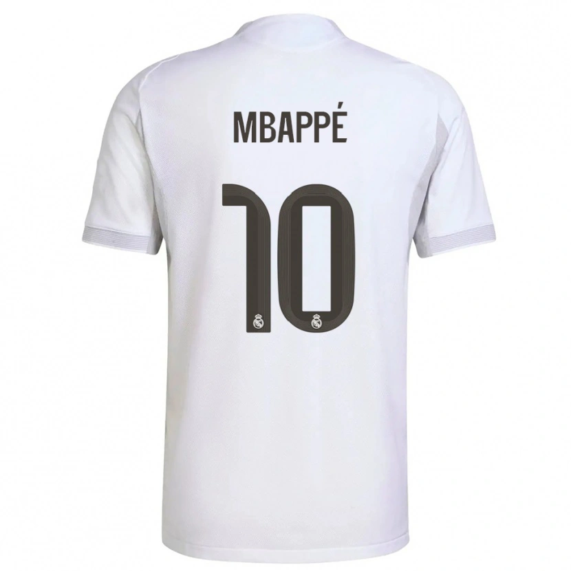 Danxen Kvinder Kylian Mbappé #10 Hvid Gul Hjemmebane Spillertrøjer 2025/26 Trøje T-Shirt