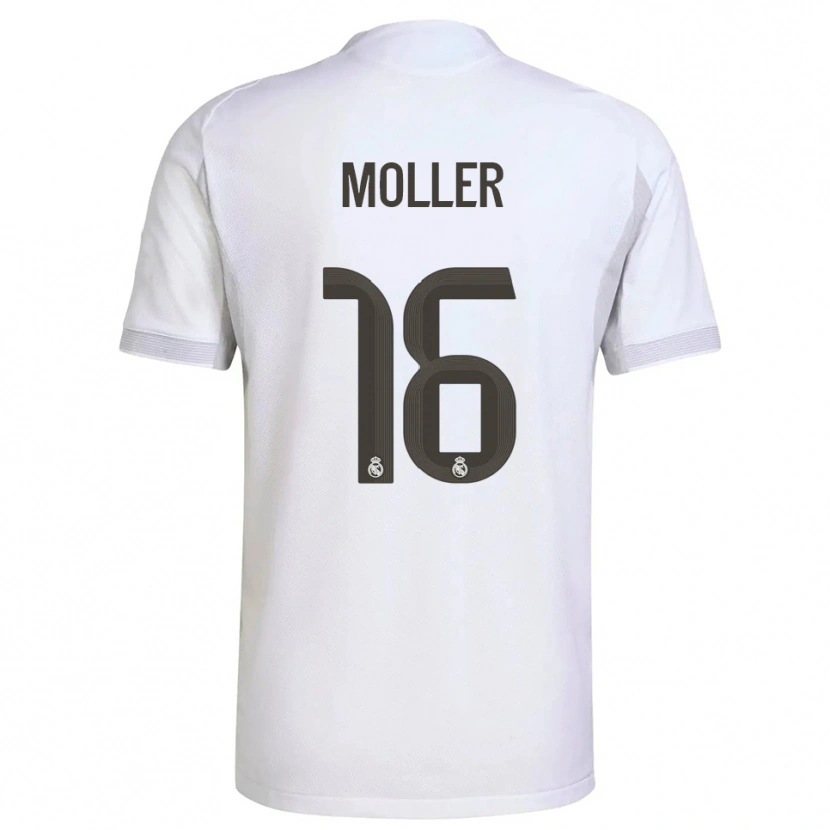 Danxen Kvinder Caroline Moller #16 Hvid Gul Hjemmebane Spillertrøjer 2025/26 Trøje T-Shirt